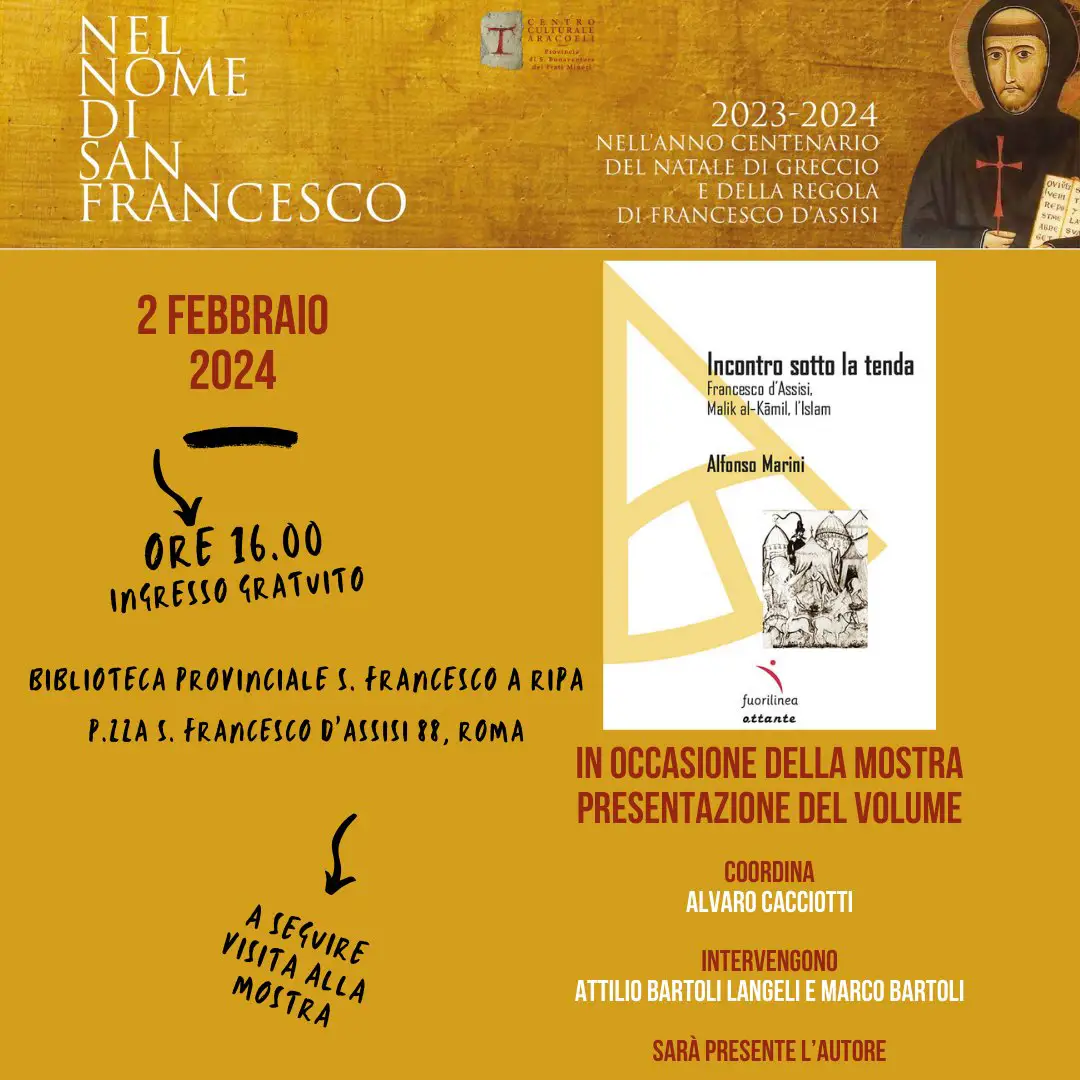 locandina presentazione libro nel nome di francesco